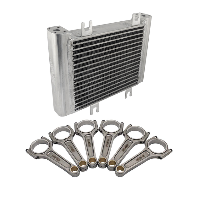 09-16 For GTR R35 Billet Aluminum Oil Cooler -Replaces 21305JF02B Direct Bolt On + 165mm x 23mm Super A forged con rod set with 7/16" bolts - PRE SALE SPA TURBO USA