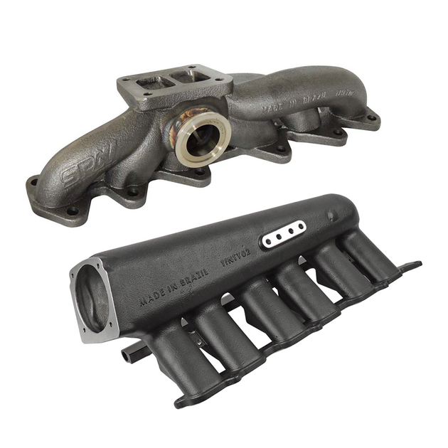 Toyota / Lexus 2JZ-GTE T4 High Performance Twin Scroll Turbo Manifold + intake manifold - 12 Injectors - Black SPA TURBO USA