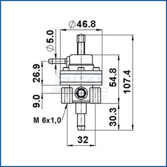 BMW E30-E28-E23 / Porsche 924-944 / Volvo in rail fuel pressure regulator FPR SPA TURBO USA