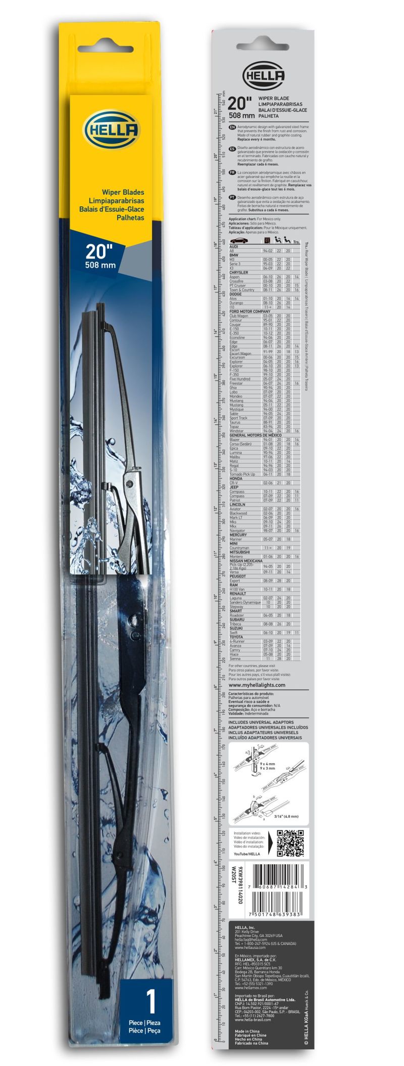 Hella Standard Wiper Blade 20in - Single - DFW Speed Syndicate