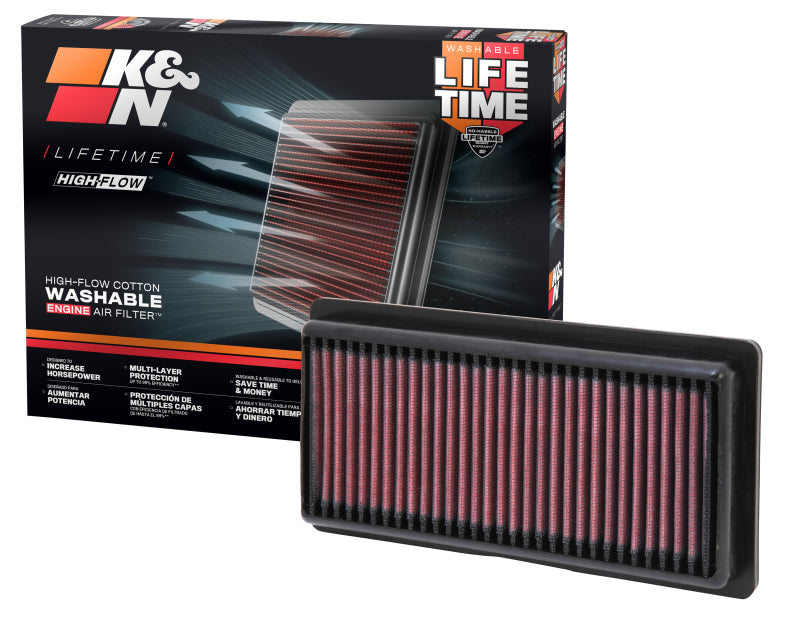 K&N Replacement Panel Air Filter 12-14 Nissan Versa 1.6L 1.031in H x 9.125in OS L x 4in OS W - DFW Speed Syndicate