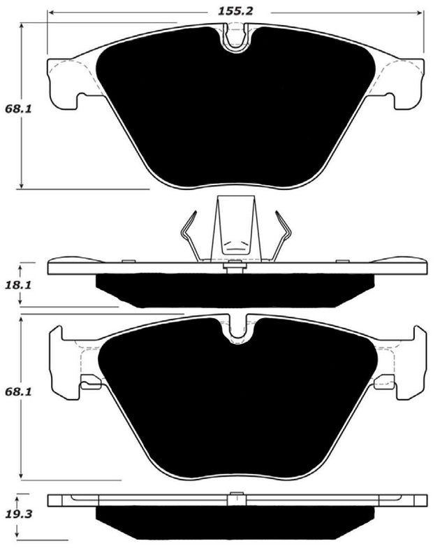 Porterfield Brake Pads for 2013 BMW 535i Sedan 330mm OD Rear Rotor FR SPORT