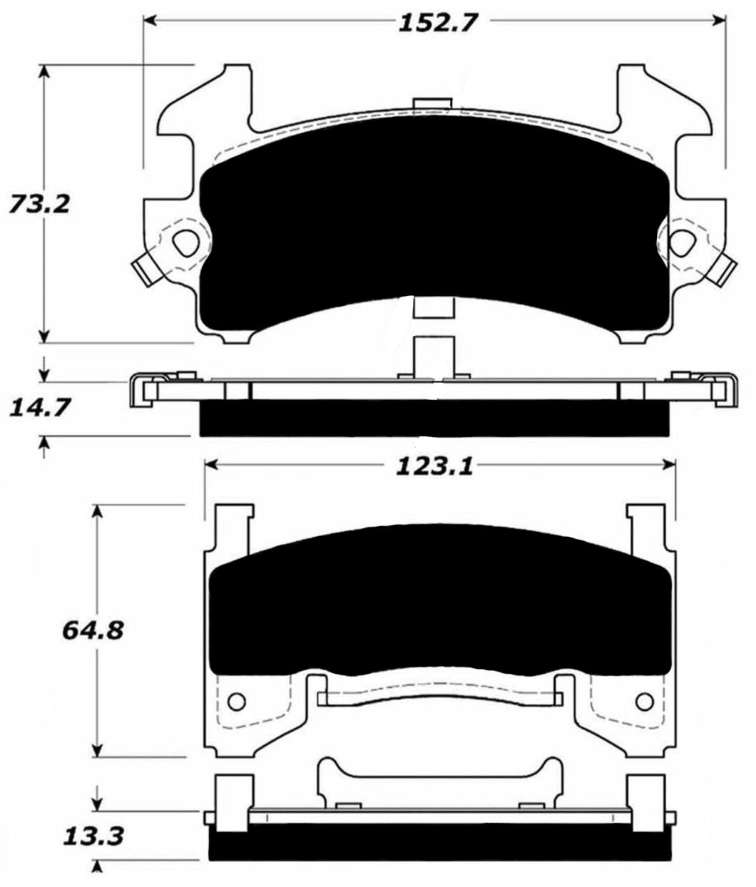 Porterfield Brake Pads for 1990 CHEVROLET CAMARO w/Rear Drums FR SPORT