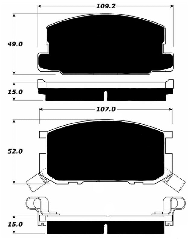 Porterfield Brake Pads for 1986 TOYOTA COROLLA Coupe FR SPORT