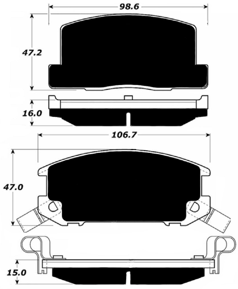 Porterfield Brake Pads for 1989 TOYOTA MR 2 FR SPORT