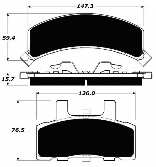 Porterfield Brake Pads for 1996 GMC K2500 4WD 11" Rear Shoe FR SPORT