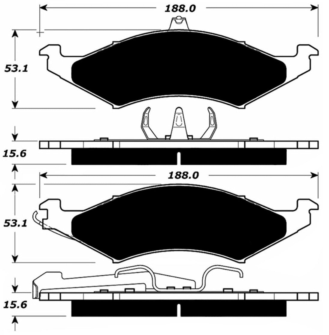 Porterfield Brake Pads for 1993 FORD TAURUS R/Drum FR SPORT