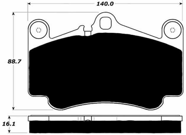 Porterfield Brake Pads for 2007 PORSCHE 911 Carrera 2S Type 997 w/Iron Discs FR SPORT