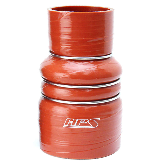 HPS 5" - 6" ID, 8" Length, Silicone Charge Air Cooler CAC Hose Double Hump Reducer Coupler Bellow Hot Side, Ultra High Temp 6-ply Aramid Reinforced FR SPORT