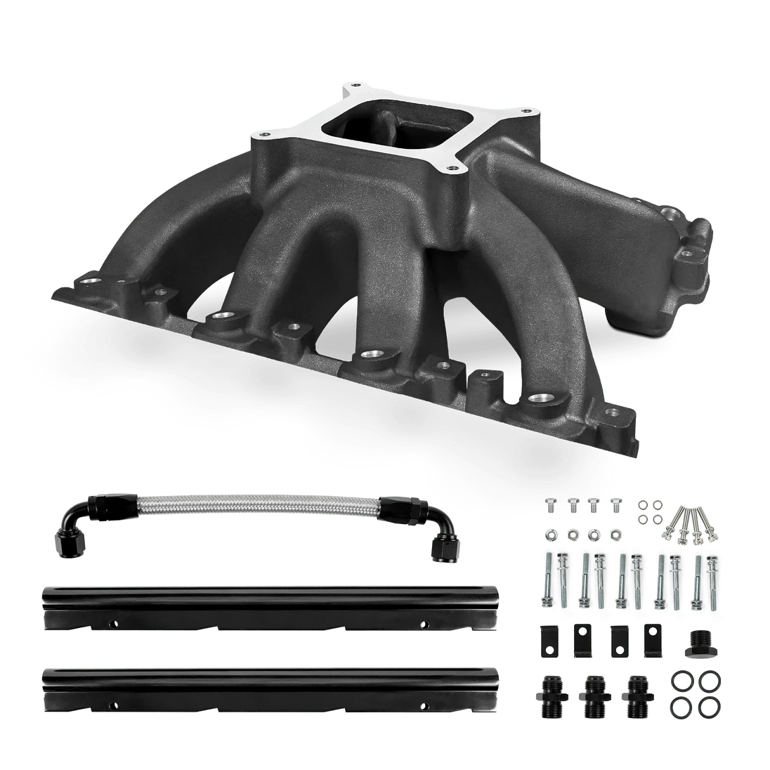 Aces Fuel Injection, Inc. Cathedral / Black High-Rise, Single Plane, Cast, 4150 Style LS Intake Manifold