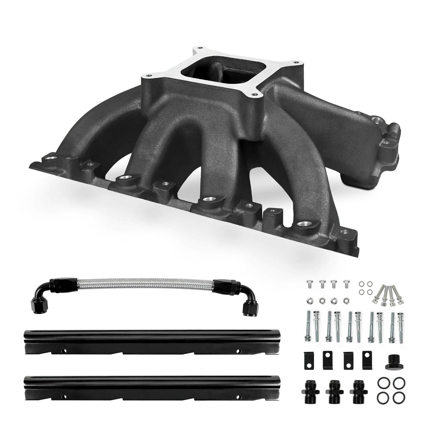 Aces Fuel Injection, Inc. Cathedral / Black High-Rise, Single Plane, Cast, 4150 Style LS Intake Manifold