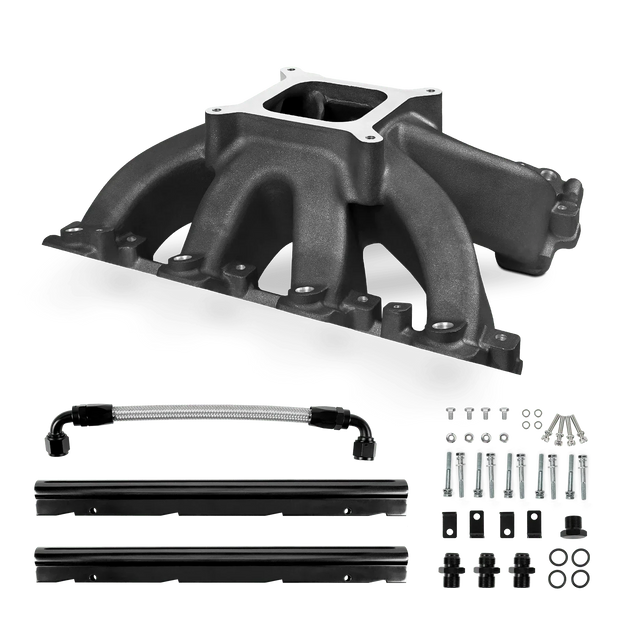 Aces Fuel Injection, Inc. Cathedral / Black High-Rise, Single Plane, Cast, 4150 Style LS Intake Manifold