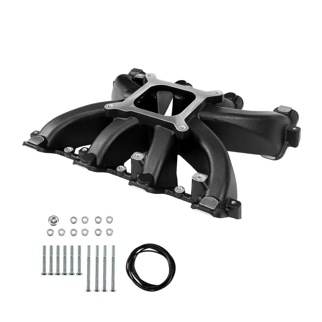 Aces Fuel Injection, Inc. Cathedral / Black Mid-Rise, Single Plane, Carb Style, Cast, 4150 Style LS Intake Manifold