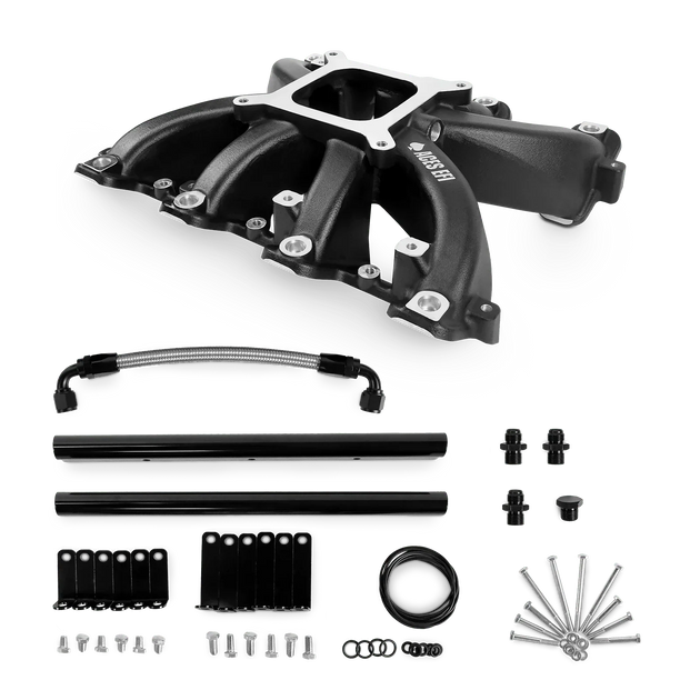 Aces Fuel Injection, Inc. Cathedral / Black Mid-Rise, Single Plane, Cast, 4150 Style LS Intake Manifold