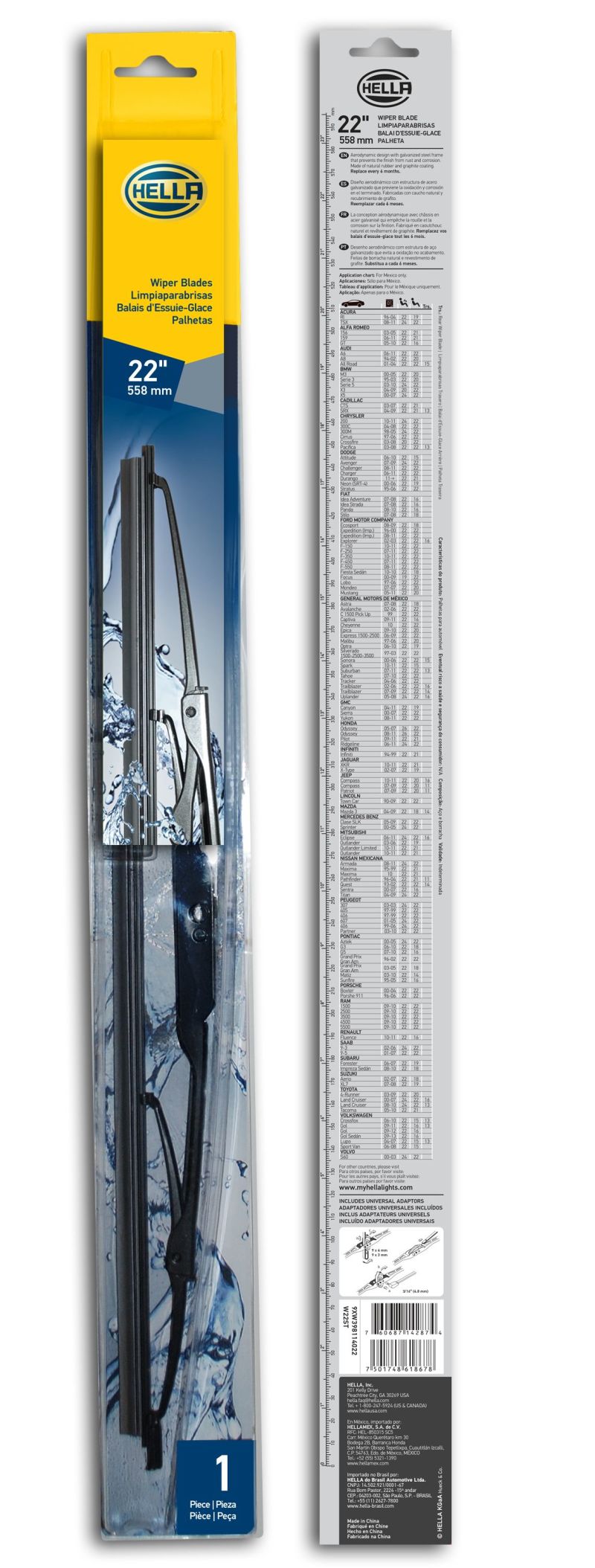Hella Standard Wiper Blade 22in - Single - DFW Speed Syndicate