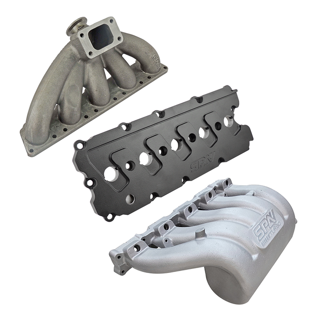 Turbo manifold, cast aluminum valve cover & intake manifold for VW Jetta/Golf MK5 2.5L 5-cyl 20V 07K. SPA TURBO USA