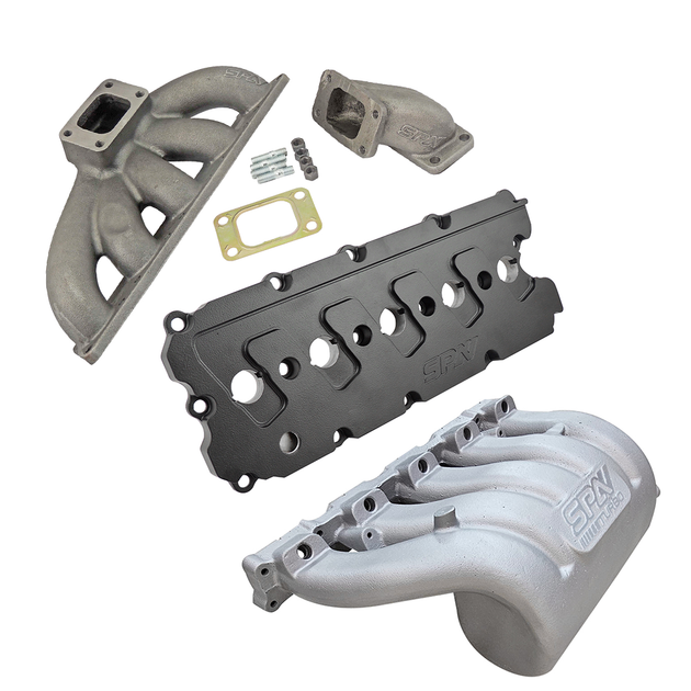 Turbo manifold, cast aluminum valve cover & intake manifold for VW Jetta/Golf MK4 2.5L 5-cyl 20V 07K. SPA TURBO USA