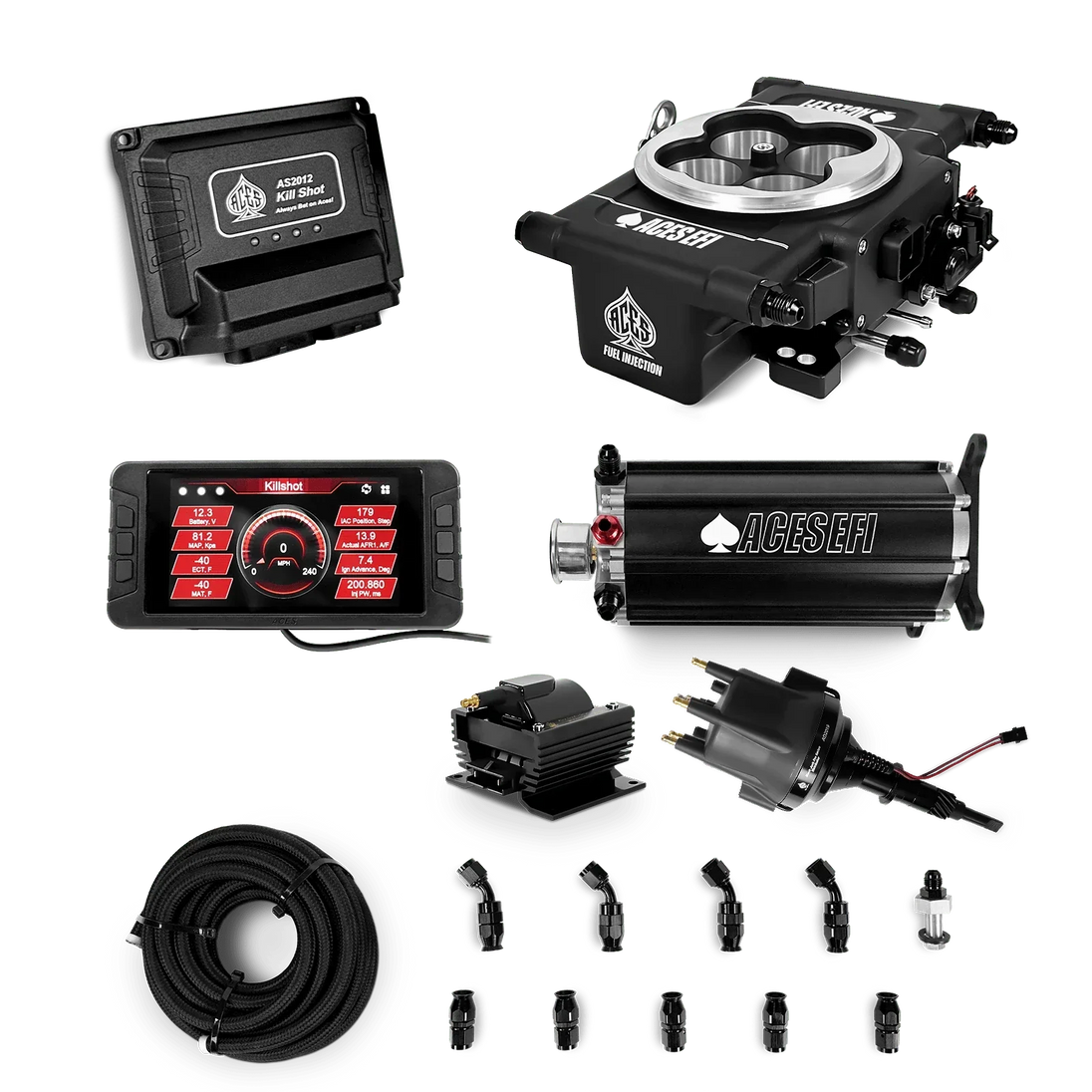 Killshot 4-bbl EFI Master Kits (Black) Aces EFI B2B