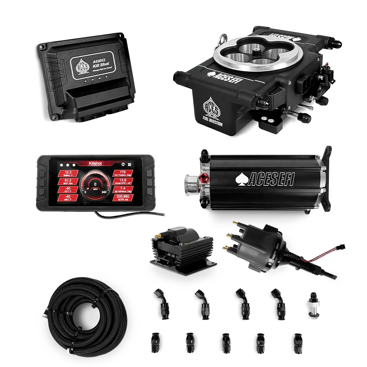 Killshot 4-bbl EFI Master Kits (Black) Aces EFI B2B