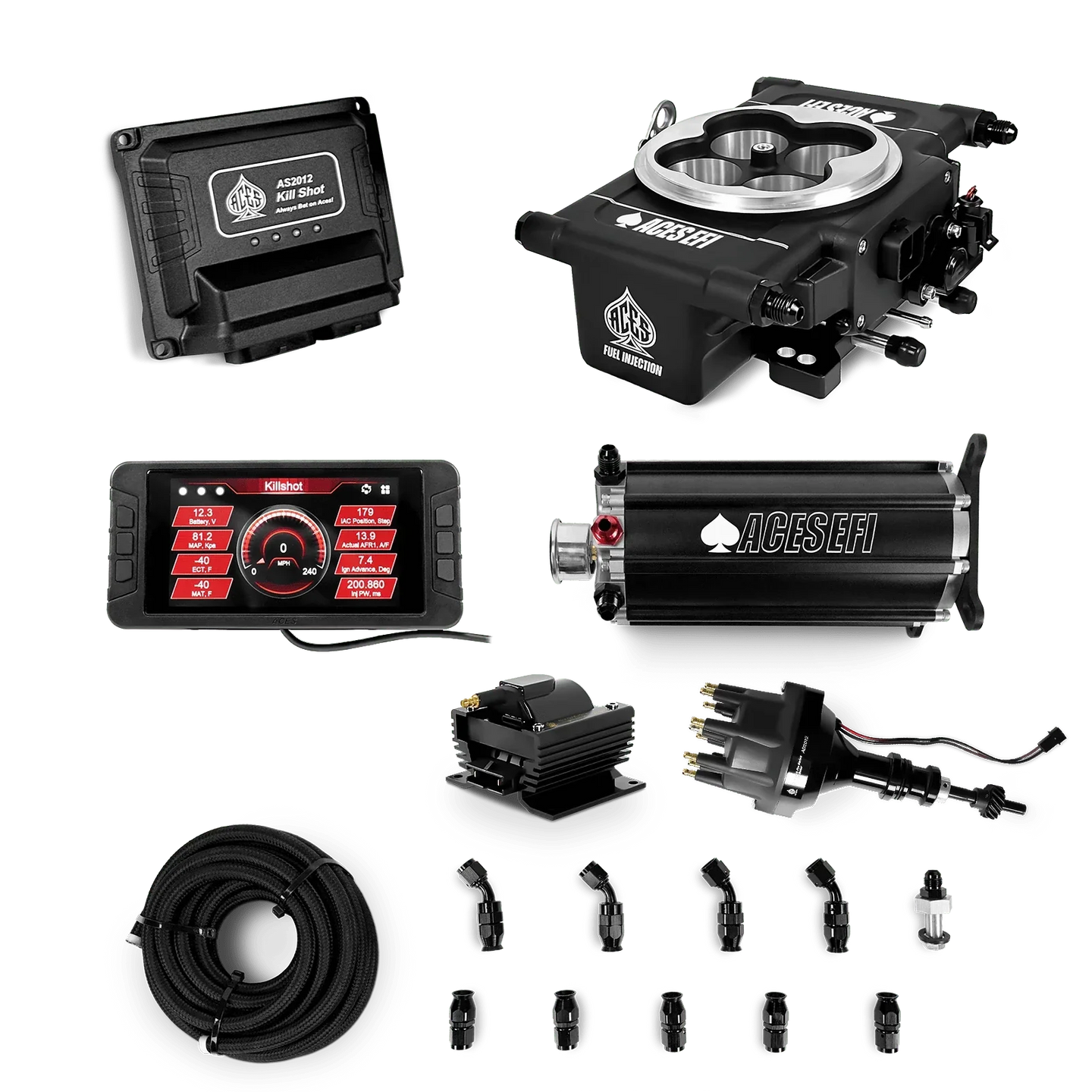 Killshot 4-bbl EFI Master Kits (Black) Aces EFI B2B