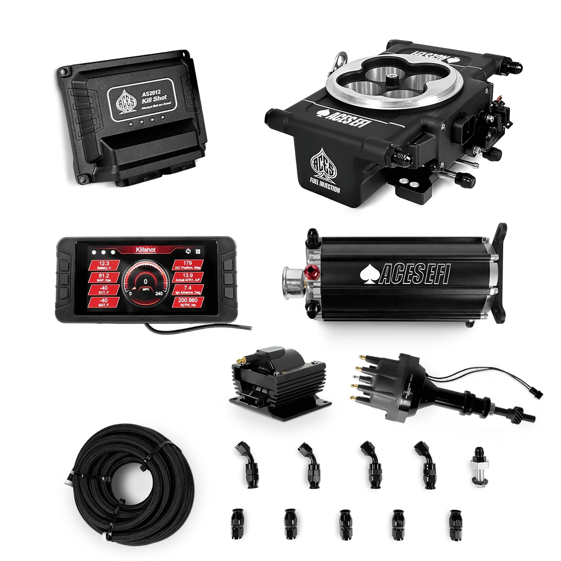Killshot 4-bbl EFI Master Kits (Black) Aces EFI B2B