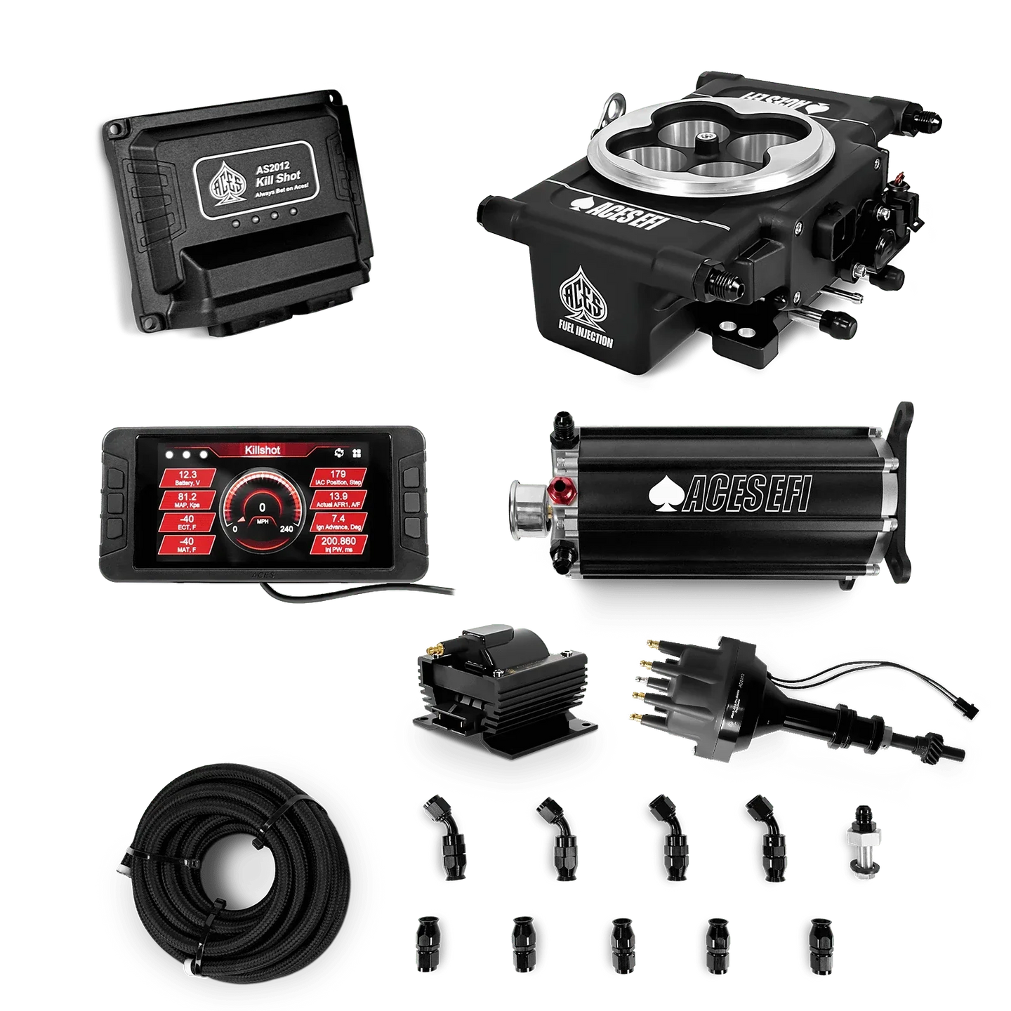 Killshot 4-bbl EFI Master Kits (Black) Aces EFI B2B