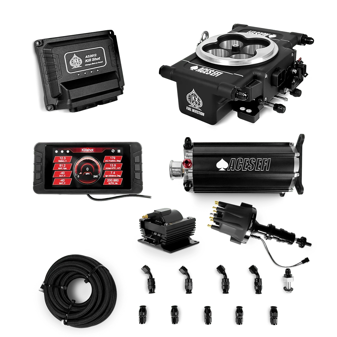 Killshot 4-bbl EFI Master Kits (Black) Aces EFI B2B