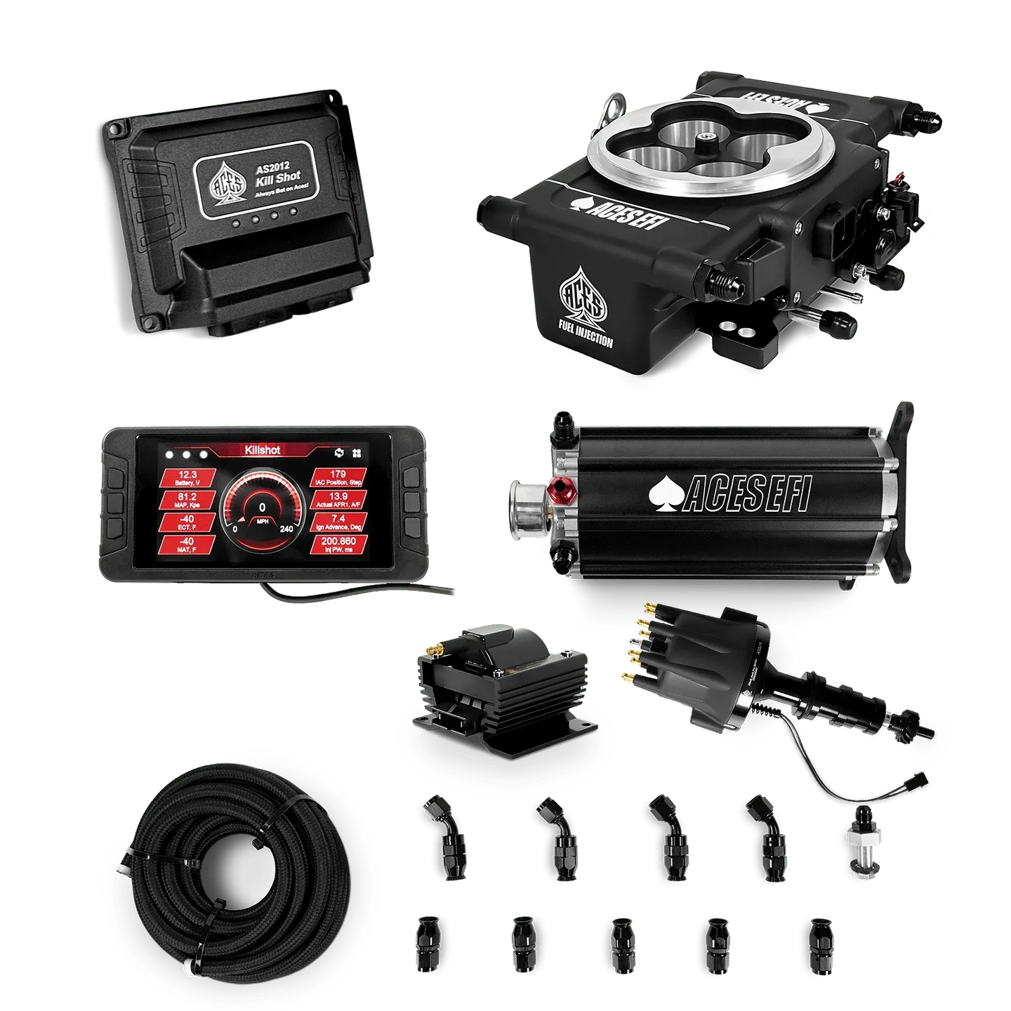 Killshot 4-bbl EFI Master Kits (Black) Aces EFI B2B