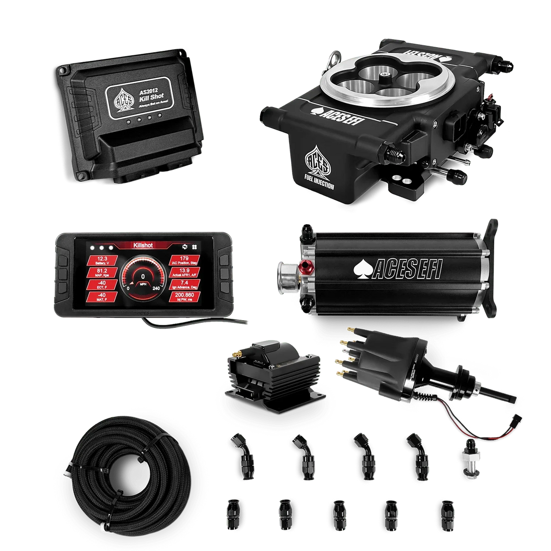 Killshot 4-bbl EFI Master Kits (Black) Aces EFI B2B