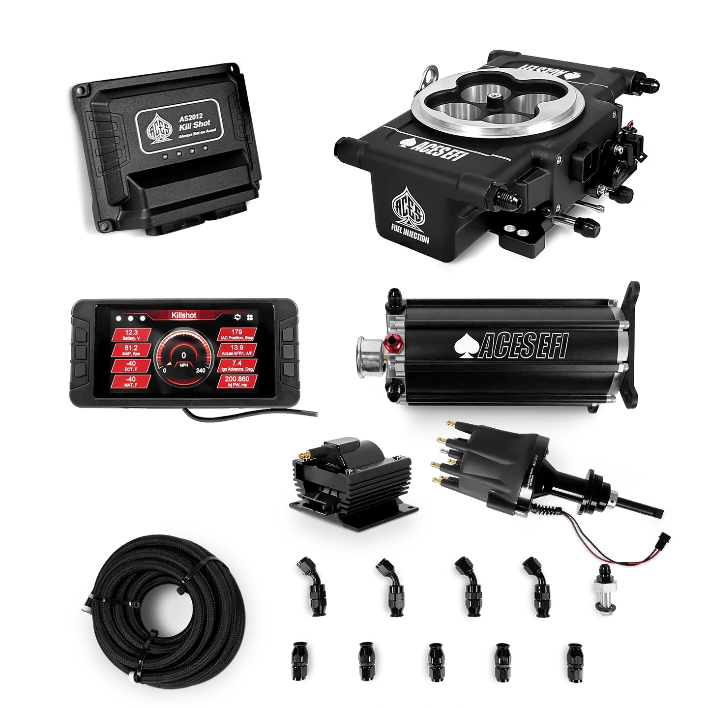 Killshot 4-bbl EFI Master Kits (Black) Aces EFI B2B