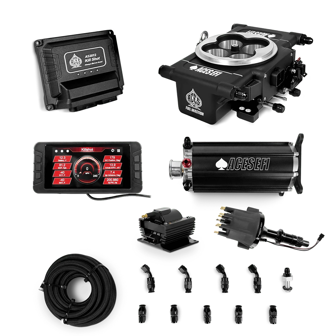 Killshot 4-bbl EFI Master Kits (Black) Aces EFI B2B