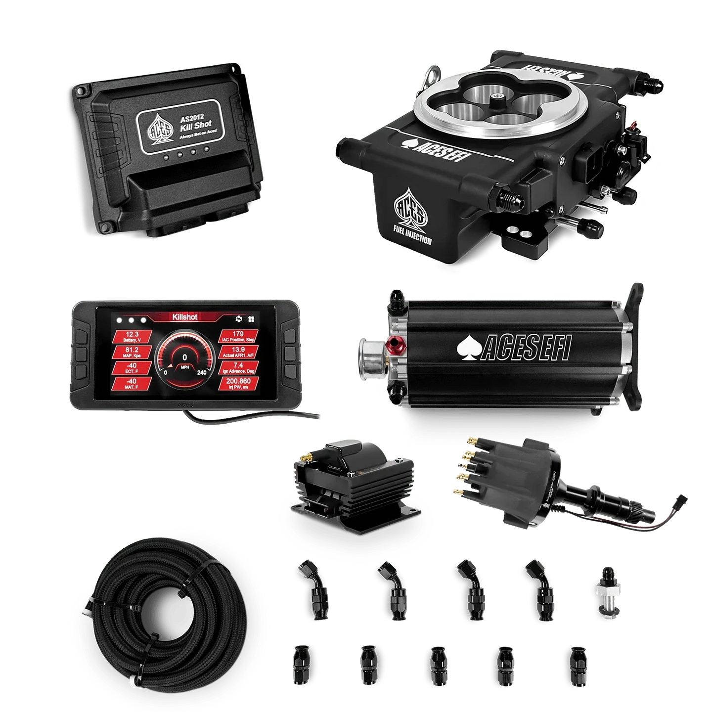 Killshot 4-bbl EFI Master Kits (Black) Aces EFI B2B