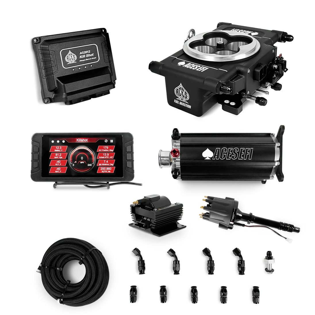 Killshot 4-bbl EFI Master Kits (Black) Aces EFI B2B