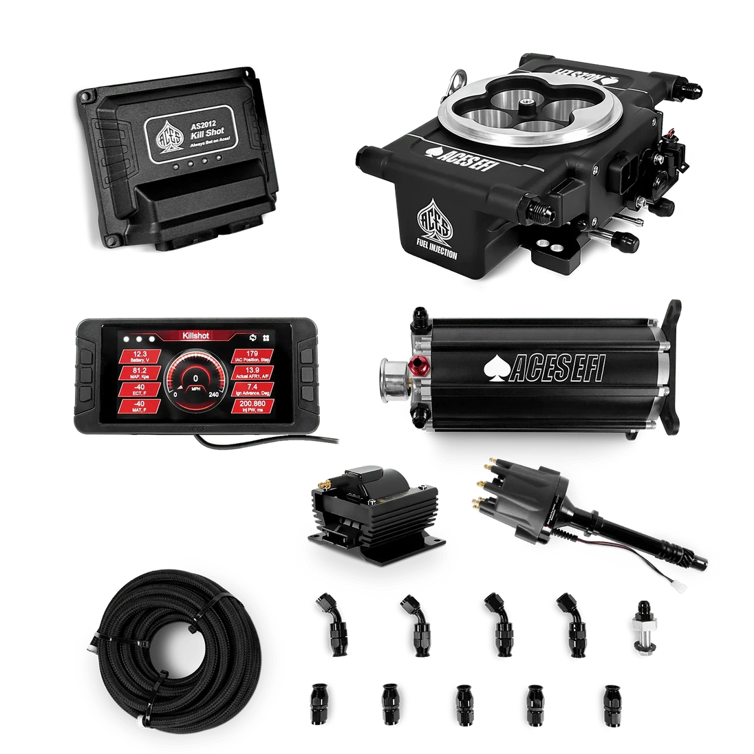 Killshot 4-bbl EFI Master Kits (Black) Aces EFI B2B