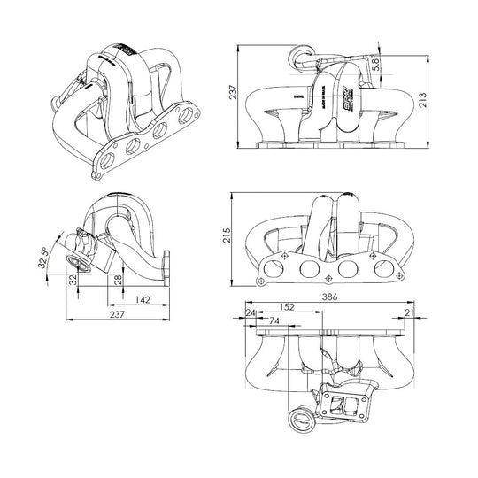8th gen Honda Civic SI (K20 engine) TWIN SCROLL CAST TURBO MANIFOLD V-BAND WASTEGATE SPA TURBO USA