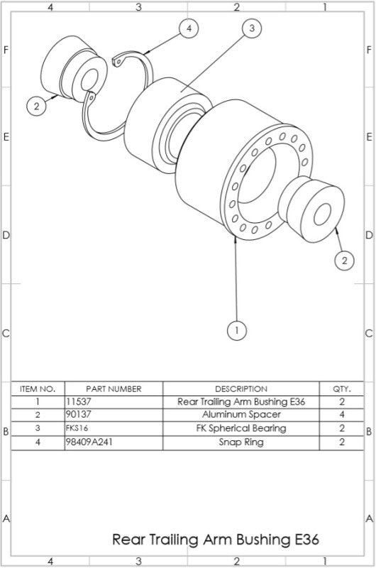 SPL Part BMW E36/E46 Rear Trailing Arm Bushings FR SPORT