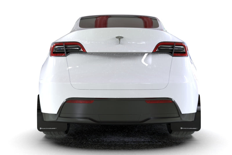 Rally Armor 20-26 Tesla Model Y, Juniper Y Black UR Mud Flap w/White Logo - DFW Speed Syndicate