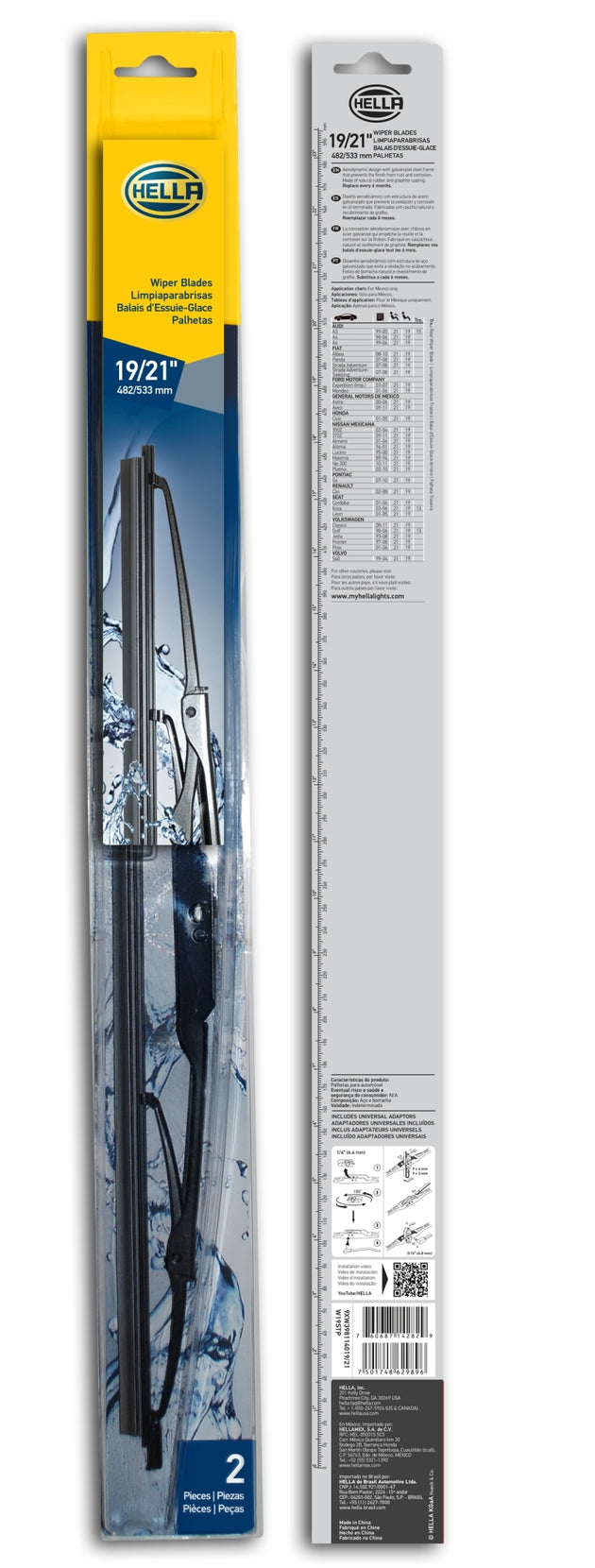 Hella Standard Wiper Blade 19in/21in - Pair - DFW Speed Syndicate