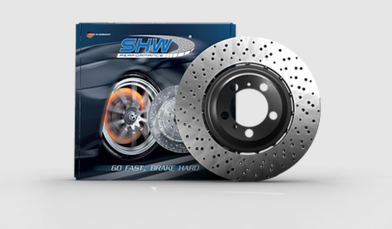 SHW 15-18 BMW M3 3.0L Left Front Cross-Drilled Lightweight Brake Rotor (34112284809) - DFW Speed Syndicate
