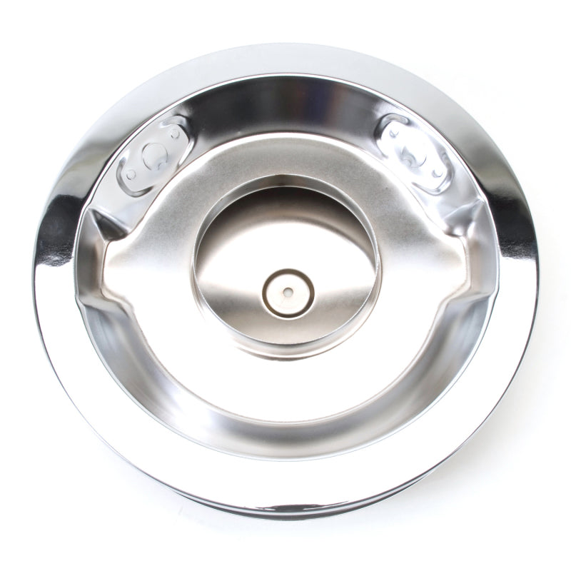 Edelbrock Air Cleaner Pro-Flo Series Round Steel Top Paper Element 14In Dia X 3 75In Dropped Base Edelbrock