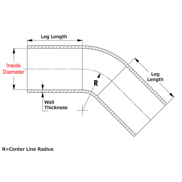 HPS 3-1/8" Silicone 45 Degree Elbow Coupler Hose, High Temp 4-ply Reinforced, 80mm ID FR SPORT