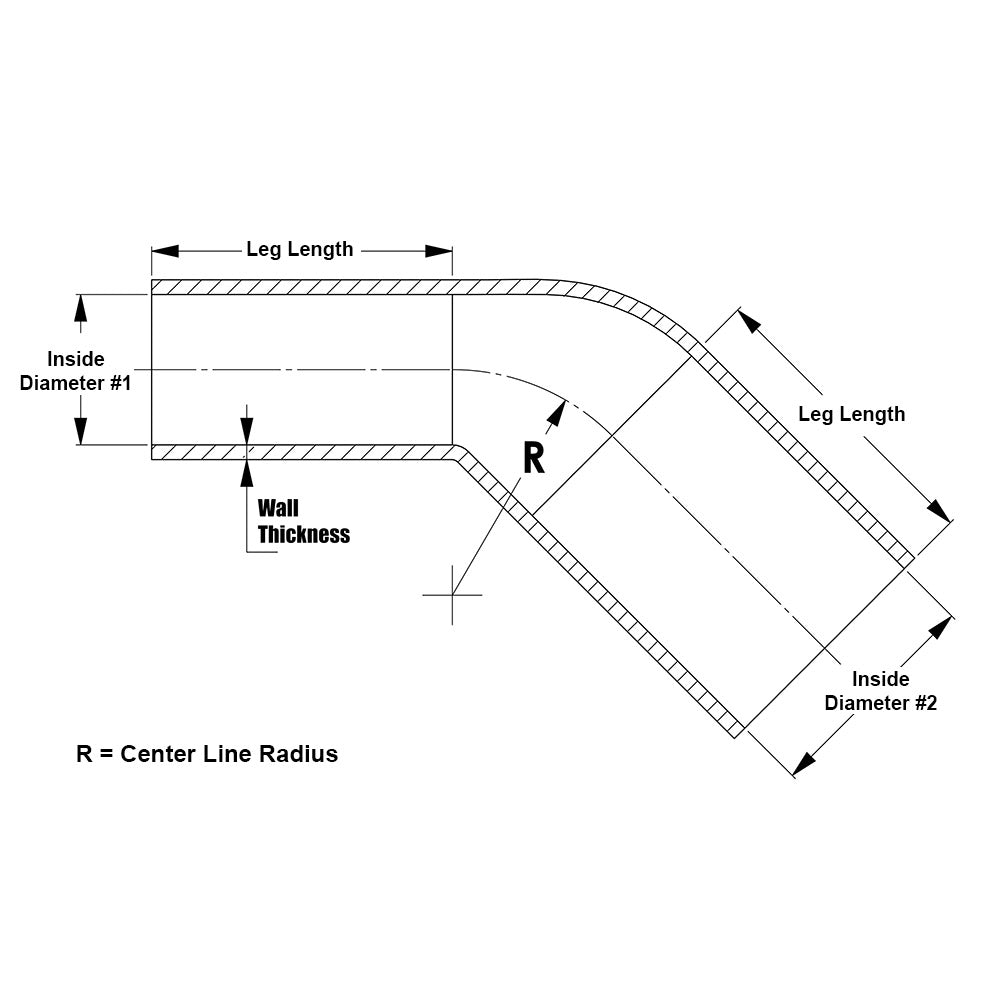 HPS 3-1/2" - 4" Silicone 45 Degree Elbow Reducer Coupler Hose, High Temp 4-ply Reinforced, 89mm - 102mm ID FR SPORT