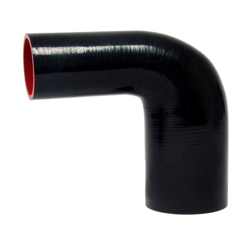 HPS 3" - 3-1/4" ID, Silicone 90 Degree Elbow Reducer Hose, High Temp 4-ply Reinforced (76mm - 83mm) FR SPORT