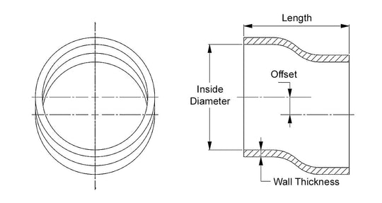 HPS 2-3/4" Silicone Offset Straight Coupler Hose, High Temp 4-ply Reinforced FR SPORT