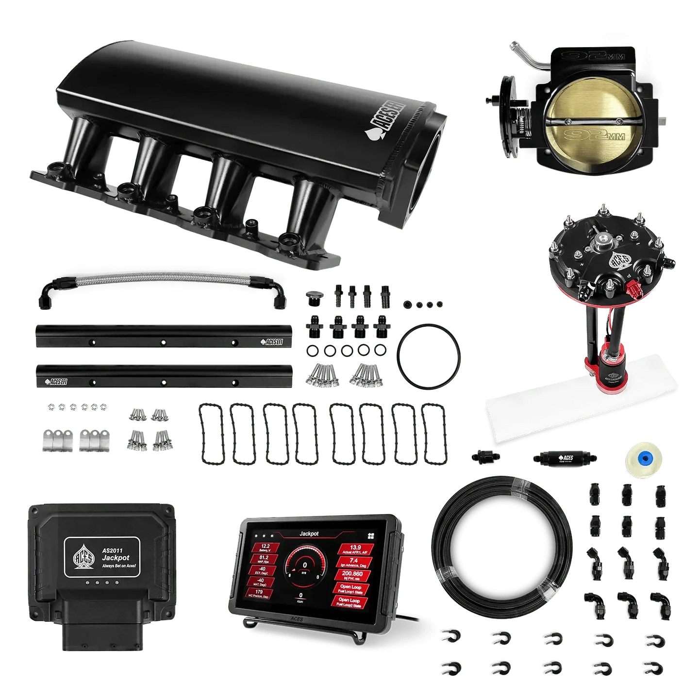Jackpot LS EFI System - Master Kit with Tank Conversion Pump Module with Internal Regulator + 20' PTFE Hose Kit Aces EFI B2B