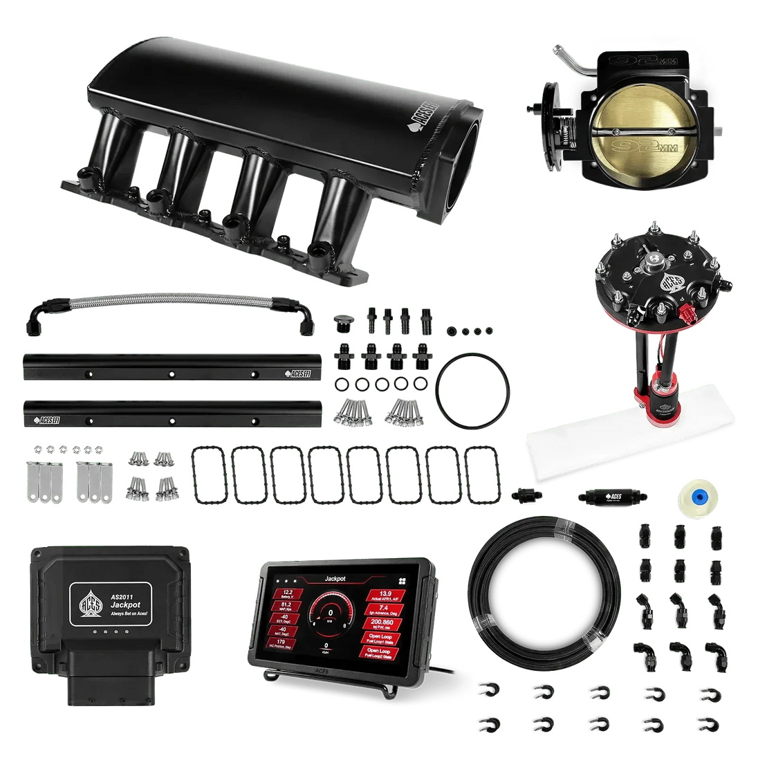 Jackpot LS EFI System - Master Kit with Tank Conversion Pump Module with Internal Regulator + 20' PTFE Hose Kit Aces EFI B2B