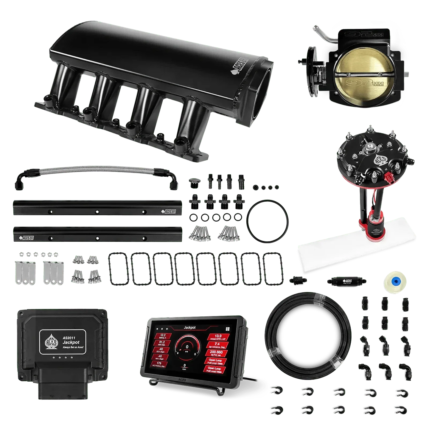 Jackpot LS EFI System - Master Kit with Tank Conversion Pump Module with Internal Regulator + 20' PTFE Hose Kit Aces EFI B2B