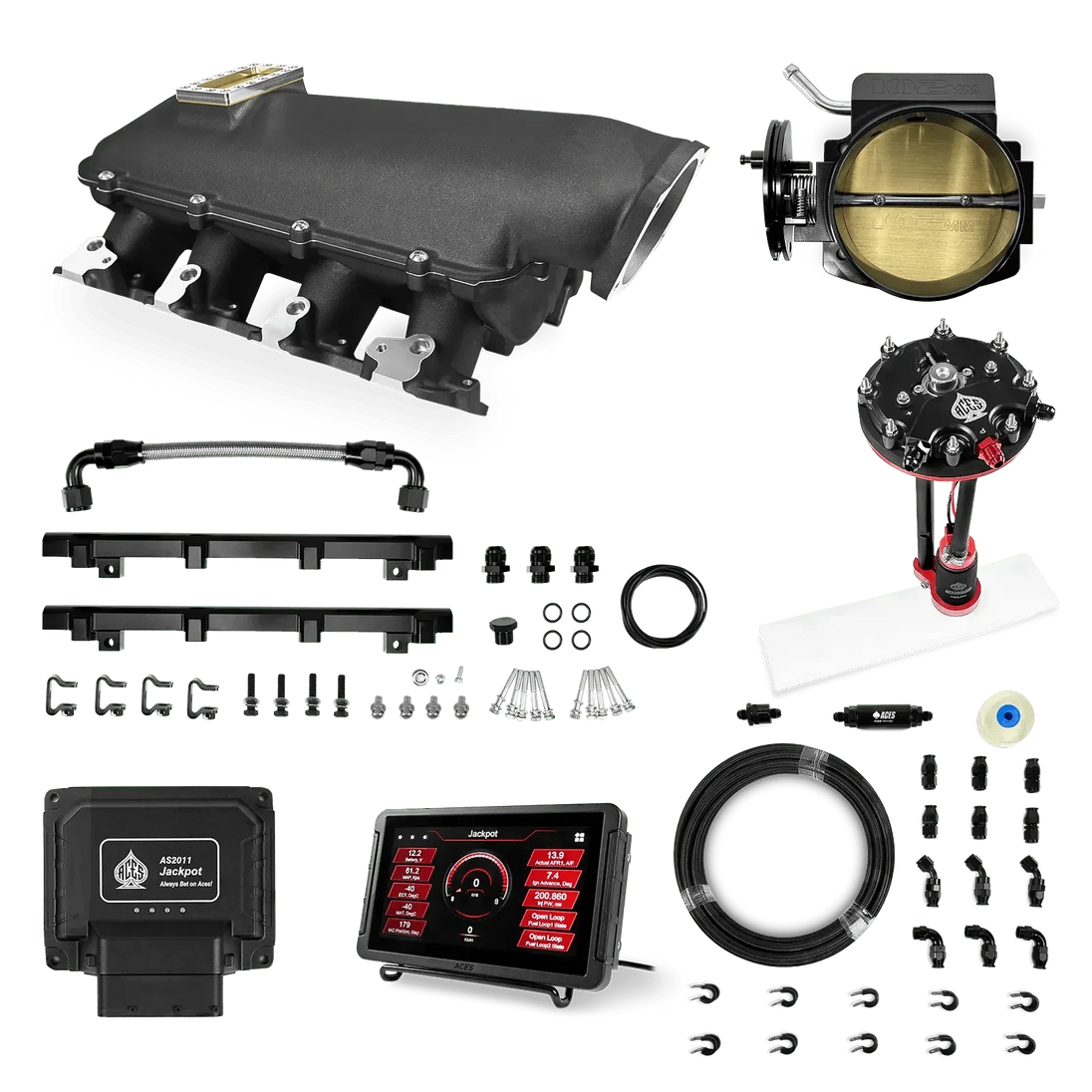 Jackpot LS EFI System - Master Kit with Tank Conversion Pump Module with Internal Regulator + 20' PTFE Hose Kit Aces EFI B2B