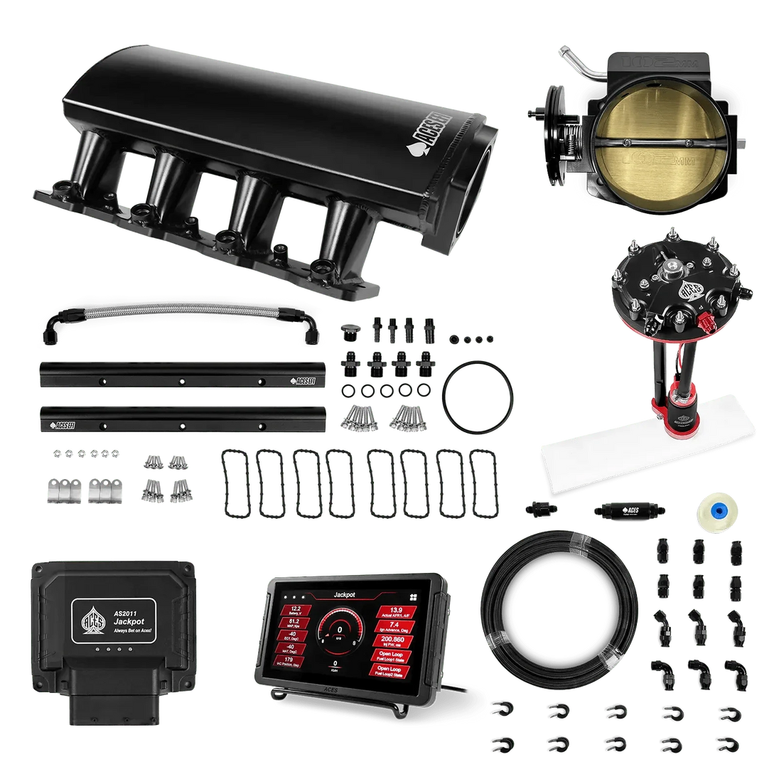 Jackpot LS EFI System - Master Kit with Tank Conversion Pump Module with Internal Regulator + 20' PTFE Hose Kit Aces EFI B2B