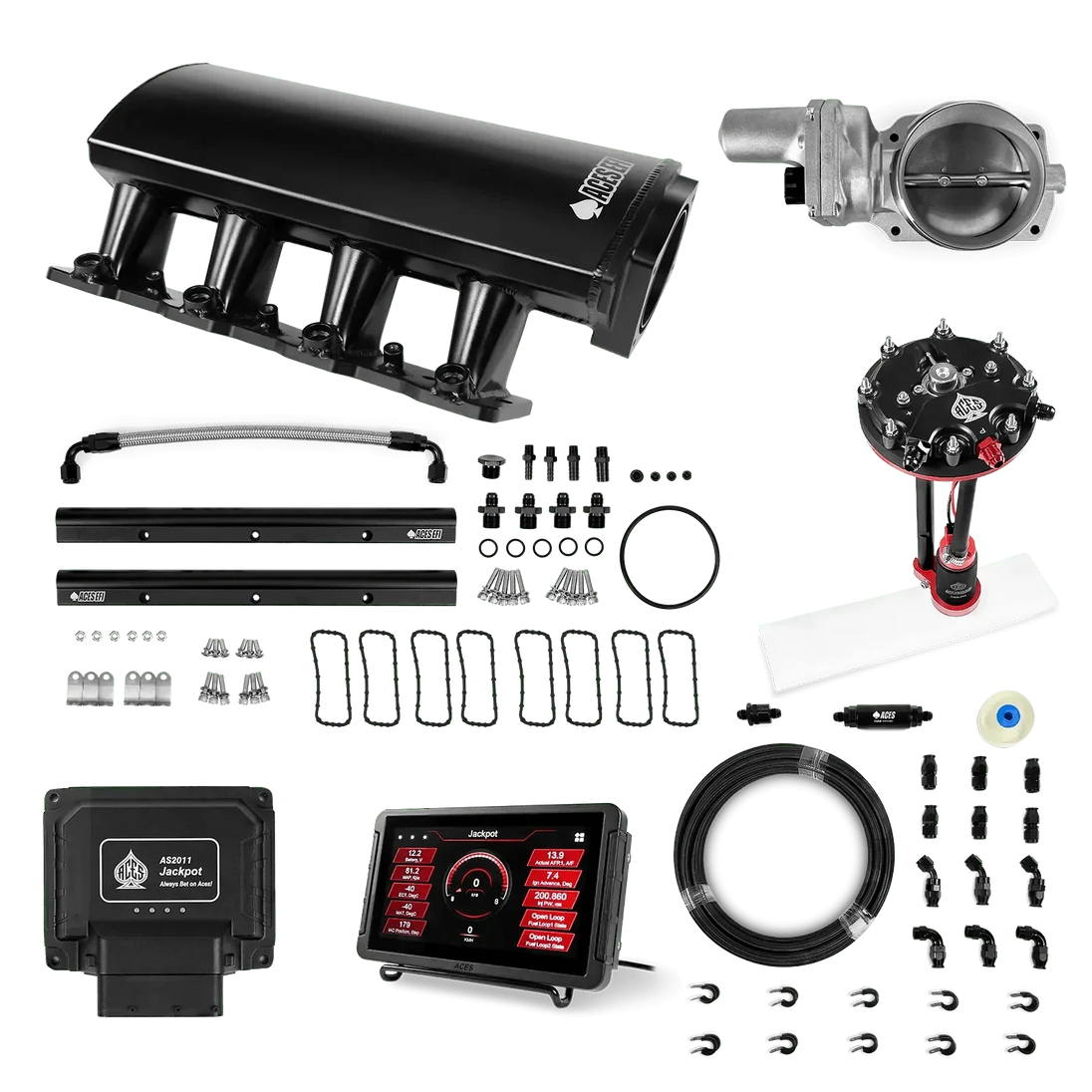 Jackpot LS EFI System - Master Kit with Tank Conversion Pump Module with Internal Regulator + 20' PTFE Hose Kit Aces EFI B2B